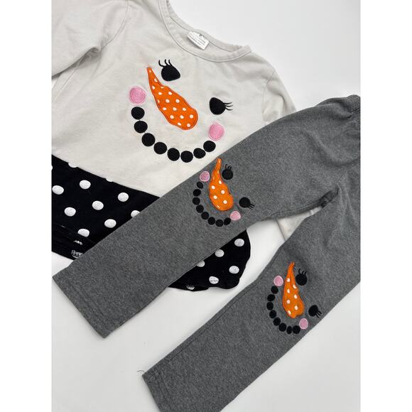Sparkle in Pink | 2-Piece Outfit | Girls 5T | White Gray Black | Snowman Set - Picture 1 of 10